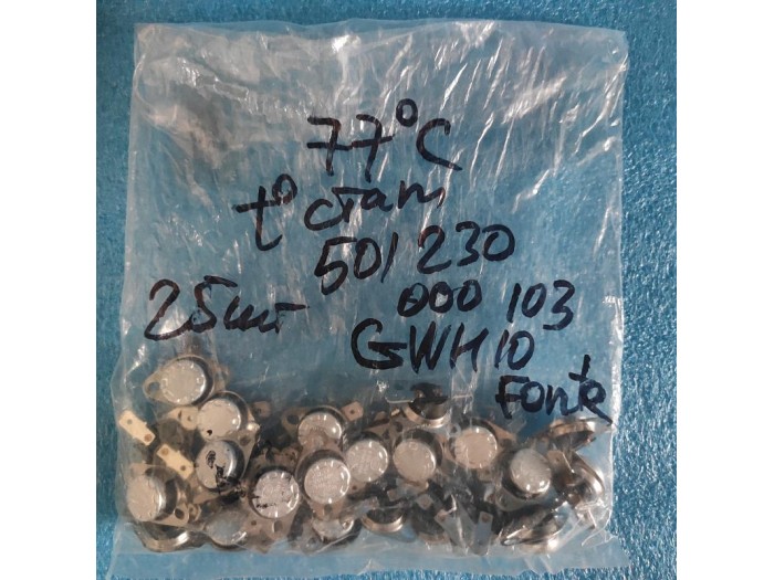 Термостат захисний 77 С (теплообмінника) для газового проточного водонагрівача (колонки) Zanussi GWH 10 Fonte KSD 301