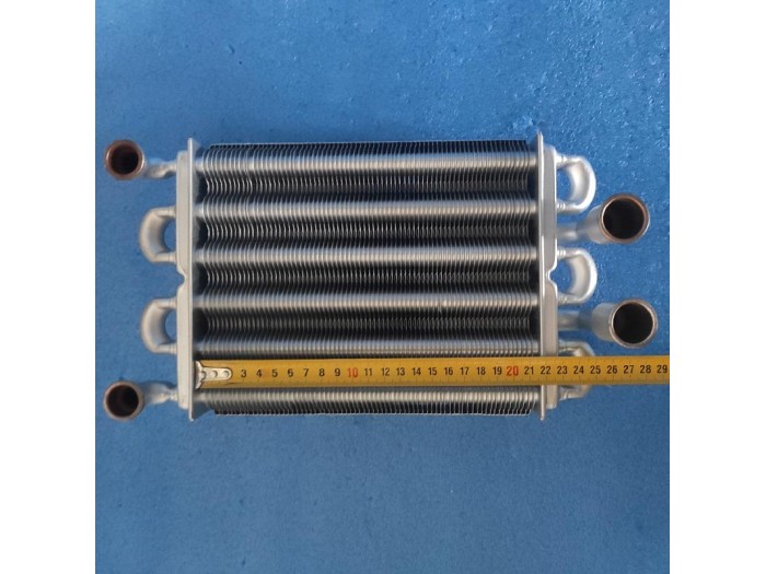 Теплообмінник бітермічний 225 мм 11-18 кВт 72 FIN для газового котла Electrolux, ROYAL THERMO (AA07000037) 