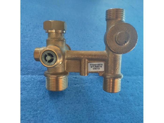 Блок гідравлічний вхідний латунний ВП для газового котла 11, 18 кВт, Royal Themo, Electrolux, Biasi 